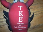 Vintage Tau Kappa Epsilon Fraternity Large Plush Lobster  Red Carnation 1961 Tke