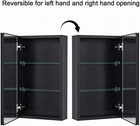 Medicine Cabinet 14 X 24 Inches Mirror Size  Recessed Or Surface Mount  Black Al