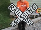 30  X 30  Metal Railroad Crossing Sign Man Cave Train D  cor