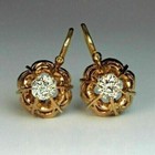 1 45ct Vintage Round Cut Diamond Solitaire Drop dangle 14k Gold Finish Earrings