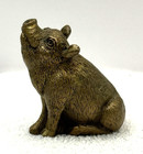 Vintage Miniature Bronze brass Pig Figure Sculpture Paperweight - Marnie 2 25 