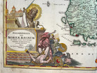 Morea Greece C  1710 Johann Baptist Homann Large Antique Map 18th Century