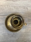 Brass Candle Holder Vintage With Ring Thumb Grip Handle And Drip Catch Antique