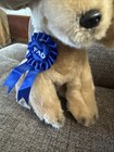 Fao Schwarz Plush Blue Ribbon Golden Retriever Puppy Stuffed Dog 10  2012