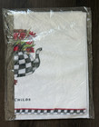  new  Mackenzie-childs Tulip Tea Kettle Courtly Check Dish Towel 18  X 26 