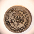 1854 O Seated Liberty Half Dime 5c Cents Coin Silver  Holed
