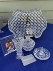 Shannon Crystal Vanity Set Tray  Trinket Bowl  Picture Frame    Ring Holder  Nib