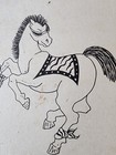 Vintage Traditional 1984 By Lady Tattoo Flash Sheet Shop Used  Horsing Around