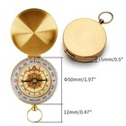 Brass Pocket Compass With Luminous Dial  Golden Vintage Pocket Watch Style 2