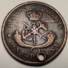 1852 Canada One Penny Bank Token  Free Shipping 