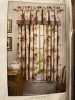 Waverly Garden Room Vintage Rose Double Valance Red Ivory Floral Gingham New