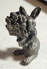 Vintage Large Lot Of 15 Mini Bunny Rabbit Pewter Figures Decor