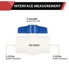 Efield Pvc Ball Valve 1-1 2 slip    1-1 2 slip sch  40 Construction solvent Weld