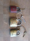 Vintage Brass Padlock Lock Collection Lot Of  3 W   Keys Reese Yale Towne