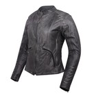Ladies Lightweight Distressed Gray Goat Skin Leather Jacket