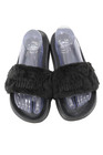 Fenty Puma By Rihanna Womens Logo Faux Fur Slide Sandals Black Size 6
