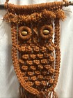Vintage 70   s Macrame Owl Burnt Orange Large Wall Hanging  Rustic Boho Retro 41   
