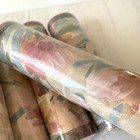 Vintage 80s 90s Wallpaper Border Pastel Floral Textured Reflective 6 Rolls 30 Yd
