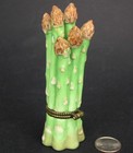 Phb Collection Hand-painted Porcelain Trinket Box Asparagus Spears W  Knife fork