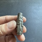 Antique Rare Old Tibetan Meteorite Buddhism Dzi Bead 9 Eyes Amulet Pendant