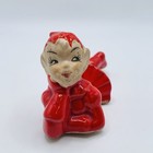 Vintage Gilner Ceramic Christmas Elf Sprite Pixie Figure - Red Lounging