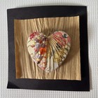Vintage Heart   Hand Creations Heart Shape  Mixed Materials Brooch 1 5    