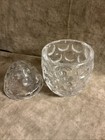 Vintage Godinger Shannon Lead Crystal Covered Egg Trinket Box Bubbles Design