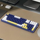  Wireless wired Mechanical Keyboard  Triple Brown Switch-dark Blue   Yellow