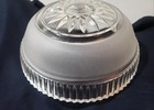 Vintage Glass Ceiling Light Fixture Globe Shade Mcm Sunburst Design 8  Wide 