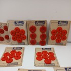 Vintage 12 Packs Red Buttons On Cards 