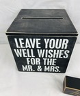 Primitives By Kathy Wedding Card Box Well Wishes W  Mr   Mrs Sign Rustic Black