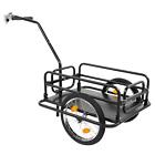 Bike Cargo Trailer Bicycle Carrier Storage Cart With Hitch 180lbs Max Load Black