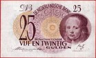 Netherlands 25 Gulden 7 5 1945 P 77 Vf Free Shipping From 100 