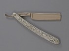 Vintage Straight Razor W  Fancy Cast Aluminum Handle - T  Hessenbruch   Co 
