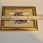 Vintage Embroidered Peacock Wall Hanging In Gold Frame