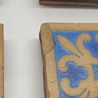 Set Of 6 Arts   Crafts 3  Blue Floral Encaustic Tiles By Minton   Co C1890