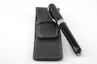 Diloro Full Grain Leather One Pen Holder Fountain Pen Pencil Case Sleeve Black