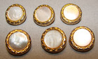 Vintage Mid Century Modern Mother Of Pearl Gold Tone Coat Jacket Buttons