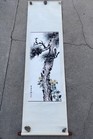 Vtg Chinese Watercolor Landscape Tree Flowers Wall Hanging Scroll Painting 70x20