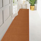 Custom Size Stair Hallway Runner Rug Non Slip Rubber Back Terracotta Orange