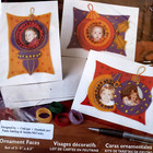 Bucilla Craft Felt Christmas Card Kit Paper Stitches Ornament Faces 5 X 6 5 