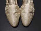 Vintage 1920s Ladies Flapper Heels Shoes Satin And Leather Finished Xlnt Cond