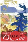 Visit Quebec Canada 1950s Vintage Travel Poster Reproduction Wall Art Print