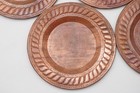 Vintage Hammered Copper 8  Plates Set Of 4 Rustic Style Embossed Rope Rim