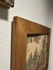 Vintage Quilted Deer Wall Art - Framed Fabric Tapestry  Buck   Does Forest Scene