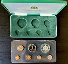 Trinidad   Tobago 1971 Proof Set 7 Coins  Km  ps3  Sterling Silver  5 W  Op  Coa