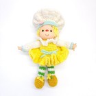 Vintage Handmade Crochet Doll Mcm Toys Blond Yellow Plush Dolly Freckles