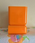 Vtg 70s Desk Organizer Orange Mcm Atomic Age Modular Organizer Missing 1 Drawer