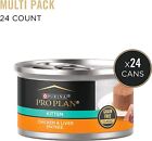 Purina Pro Plan Kitten Wet Cat Food Classic Pate Or Flaked  3 Oz  24 Cans          