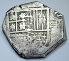 1500 s-1600 s Spanish 2 Reales Genuine Antique Colonial Pirate Treasure Cob Coin